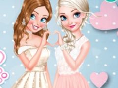 Anna and Elsa Glittery Bridesmaids