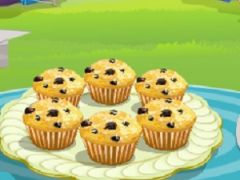 Baby Hazel Cooking Blueberry Muffins