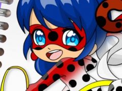 Chibi Dotted Girl Coloring