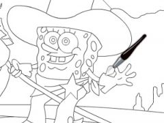 Cowboy Coloring Spongebob