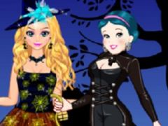 Elsa and Snow White Halloween Dress Up