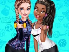 Elsa and Tiana Workout Buddies