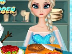 Elsa Cooking Hamburger