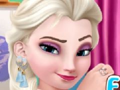 Elsa First Earring Trying