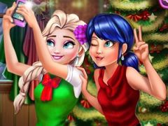 Ladybug and Elsa Xmas Selfie