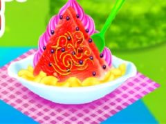 Watermelon Ice Cream and Candy Cooking